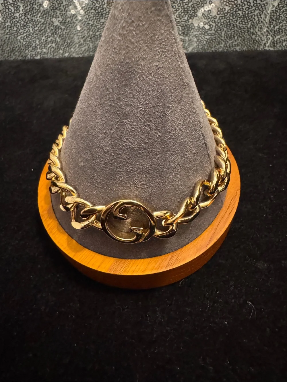 Gucci Gold Chain Marmont Medallion Interlocking Bracelet